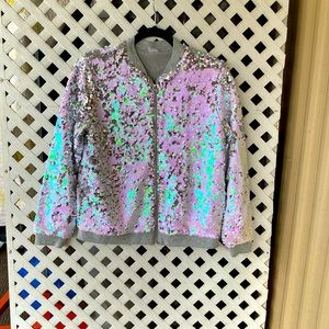 Beautiful Silver sequined jacket, size 18. Brand Wonder Woman.